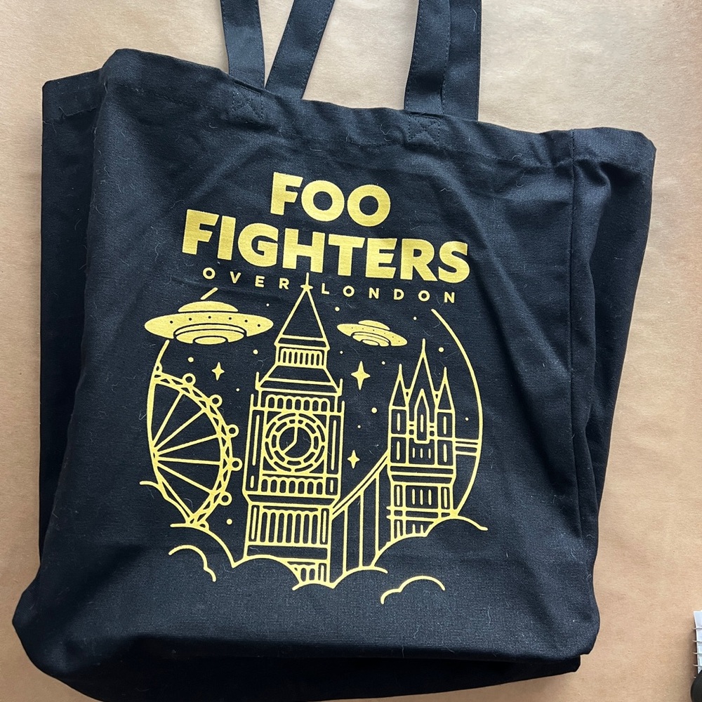 Foo Fighters navy over London tote bag